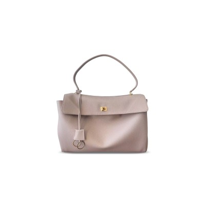 BALENCIAGA WOMEN'S RODEO HANDBAG LARGE GRAINED CALFSKIN IN SESAME 789744 (40*30*13cm)